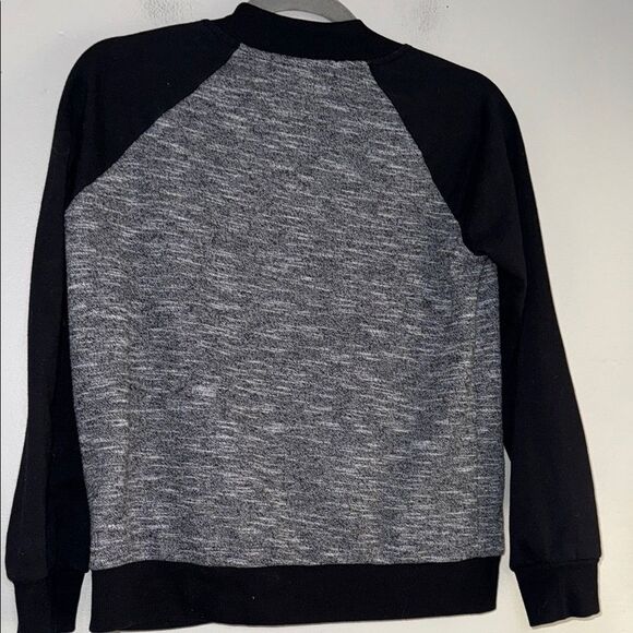 Black and Gray Varsity Jacket with Snap-Front Closure - Picture 8 of 8